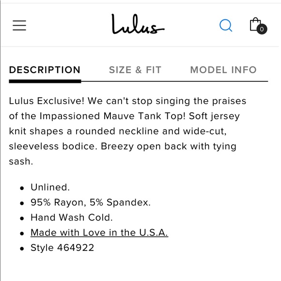 Lulu’s Impassioned Mauve Tank Top Small - Picture 3 of 4